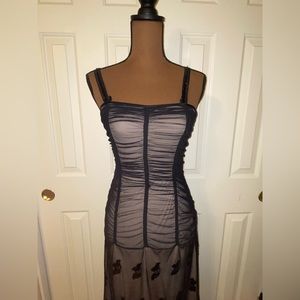 sue wong evening sequin mesh overlay dress